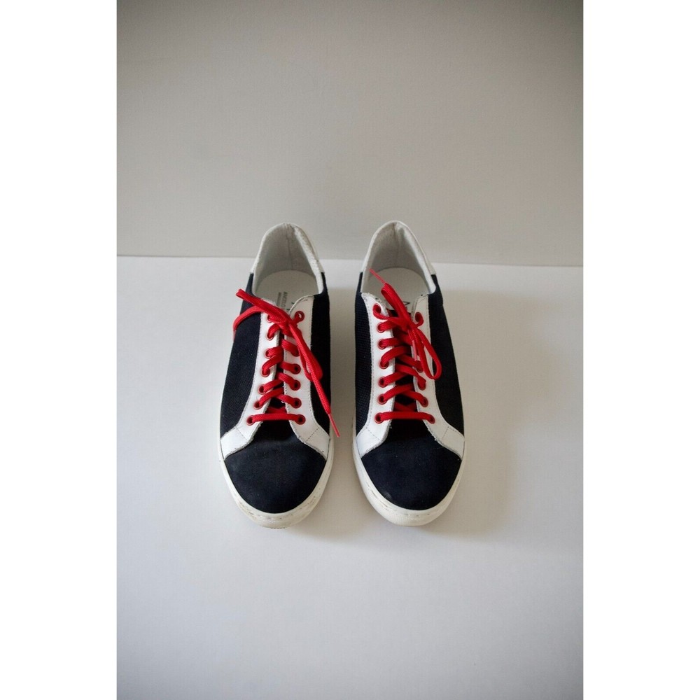 ANGELO PALLOTTA Mens 10 US 46 Europe Luxury Blue & White 100% Leather Shoes